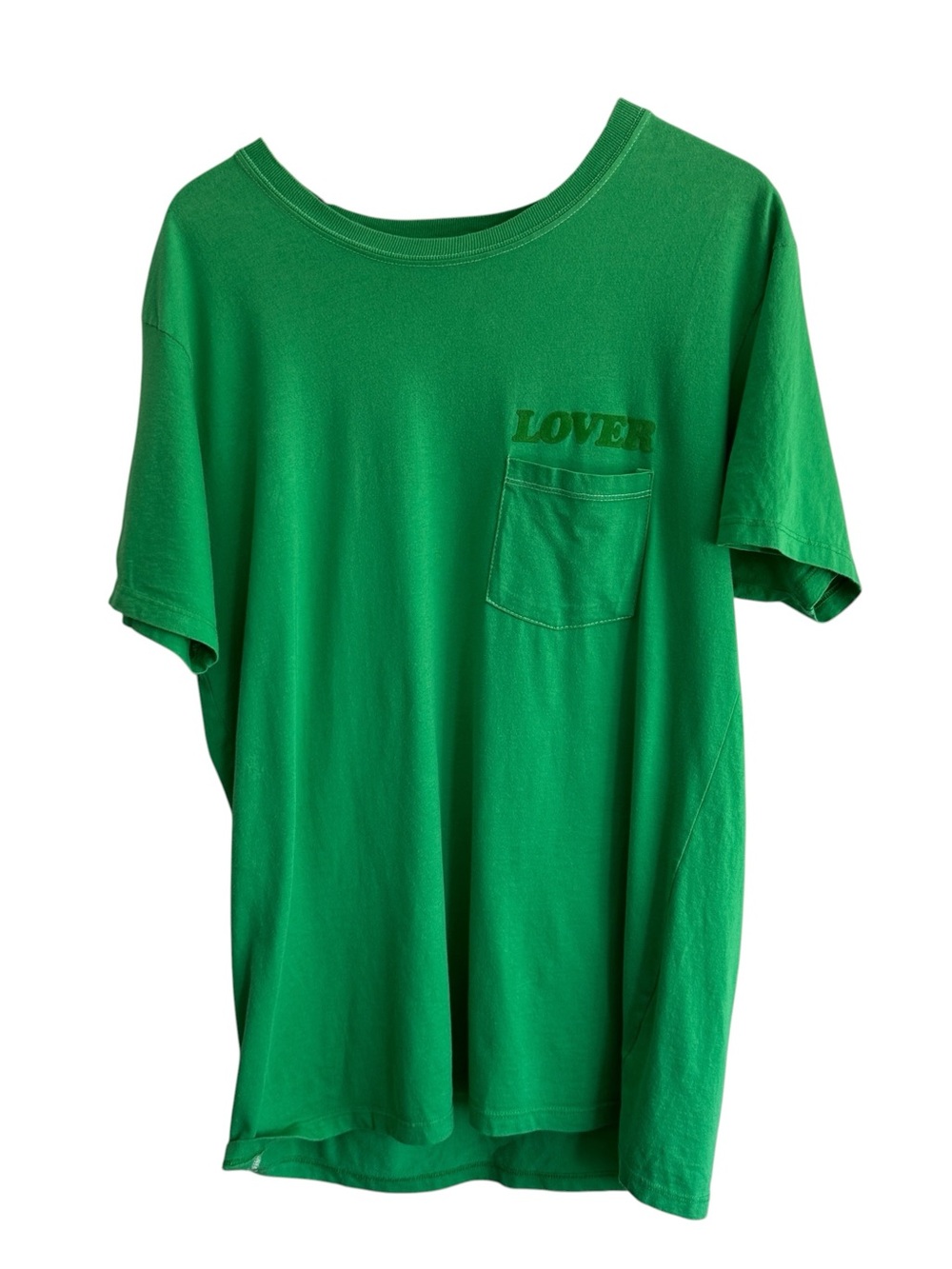 BIANCA CHANDON Green Tshirt XL Cotton Patch Pocket Felt Lover Made in‎ USA New